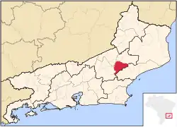 Location of Trajano de Moraes in the state of Rio de Janeiro
