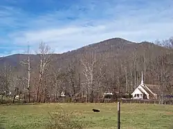 Church and fields outside Roaring Creek