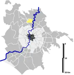 Position of the zona within the city