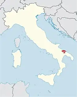 locator map for diocese of Bari