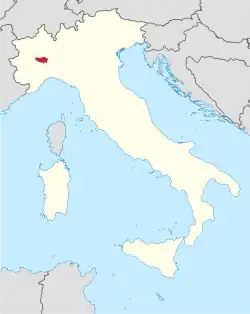 locator map of diocese of Casale (Piedmont)