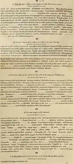 Roman Script of the Tamil Inscriptions of the Madiwala Someshwara Temple, Bangalore