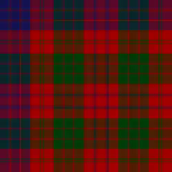 Complex example – Ross, combines split-check and multiple-check styles, with one blue and two green split checks on red, with blue and green over-checks.