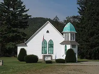 Riverside United Methodist Church by the Allegheny River in the town of Roulette.