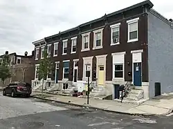 Rowhouses on the 2900 block of Pulaski Highway in Ellwood Park, Baltimore