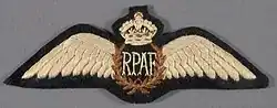 Flying badge of the Royal Pakistan Air Force (RPAF) featuring the Tudor Crown