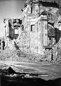 The ruins of St. Casimir Church near the end of World War II