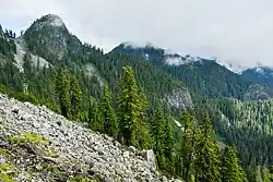 Runner Peak and Mount Elsay in the Fannin Range