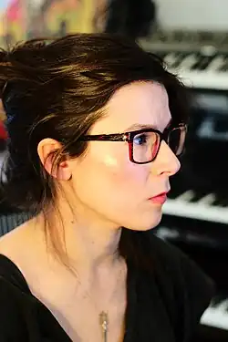 Barrett at work in her studio (2017)
