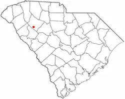 Location of Waterloo, South Carolina