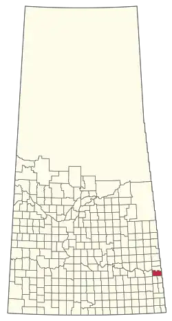Location of the RM of Rocanville No. 151 in Saskatchewan