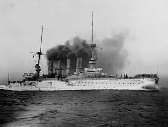 SMS Scharnhorst with pole masts (photographed in 1907)