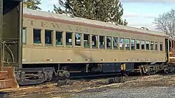 Stewartstown Railroad coach 1341 in the yard at Stewartstown