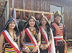 Tobilung Dusun in their traditional dress during Kaamatan