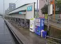 Outside the station showing bicycle parking area
