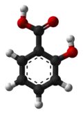 Ball-and-stick model of salicylic acid