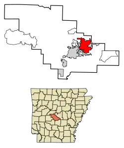 Location of Bryant in Saline County, Arkansas.