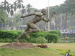 Statue of a player near the VYBK