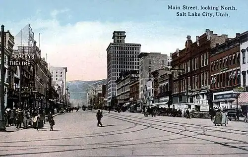 Image 47Downtown Salt Lake City in the early 20th century. (from History of Utah)