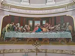 Salviati mosaic reredos (1866), St Bridget, Bagot Street, Wavertree (1868–72; Grade II*)