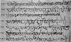 Writings of Modi Script. line 2 is from the time of Shivaji