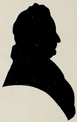 Silhouette of Samuel Holten taken in life, and passed on to his descendants.