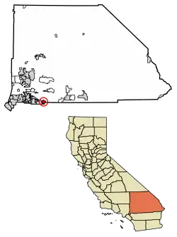 Location in San Bernardino County and the state of California