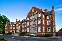 Sanford Riley Hall, the first residence hall built on campus (1927)