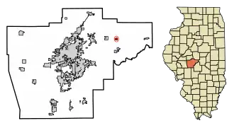 Location of Buffalo in Sangamon County, Illinois.