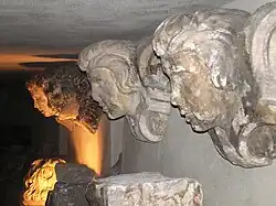 Baroque angel heads in the crypt