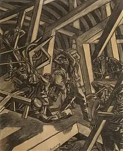 Sappers at Work: A Canadian Tunnelling Company, Hill 60, St Eloi by David Bomberg