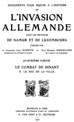 Page de garde de l'ouvrage de Schmitz et Nieuwland.