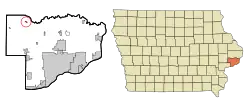 Location of Dixon, Iowa