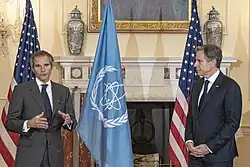 Grossi with U.S. Secretary of State Antony Blinken in October 2021