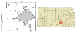 Location within Sedgwick County and Kansas
