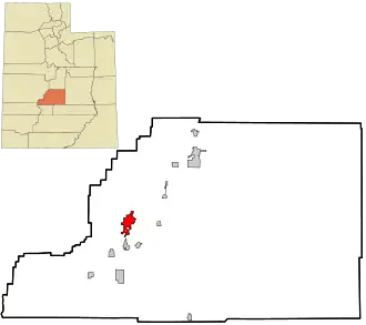 Location within Sevier County and the State of Utah.