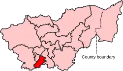 Map showing the location of the Sheffield Heeley constituency in South Yorkshire under the boundaries created by the 2023 boundary review and first used at the 2024 general election.