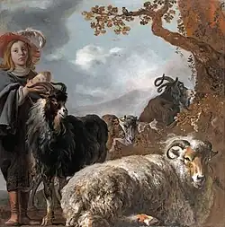 Shepherd boy with sheep and goats, together with Jan Baptist Weenix