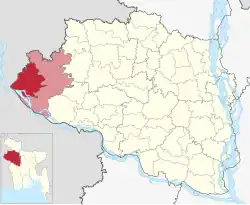 Location of Shibganj Upazila
