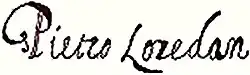 Pietro Loredan's signature