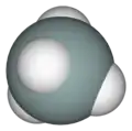 Spacefill model of silane
