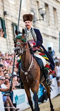 Alkar, the alkar uniform is an 18th-century representation of the Croatian horseman uniform in Venetian service from the southern Dalmatia.