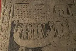 Ardre VIII picture stone, showing a longship with rudder