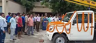 Skylift Machine & Street lights provided by Salona Kushwaha to the Nagar Panchayat Nigohi for the Benefits of the locals.