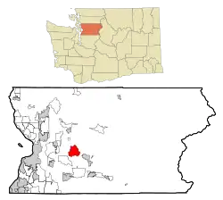 Location of Lake Roesiger, Washington