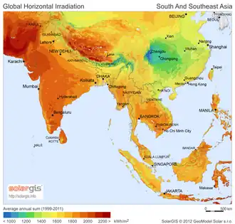 Image 9South and South-East Asia (from Solar power)