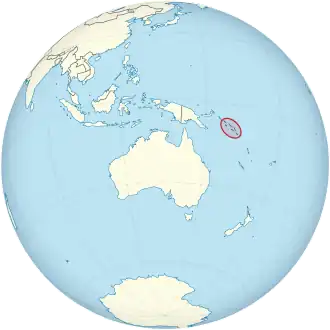 Location of Solomon Islands