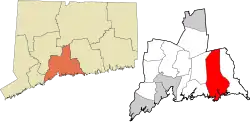 Guilford's location within the South Central Connecticut Planning Region and the state of Connecticut