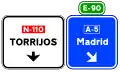 S-362 Signs on the road on conventional roads. Immediate exit to the highway or dual carriageway and own direction
