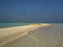 An isolated spit in the middle of the Rasdhukuramathi Atoll